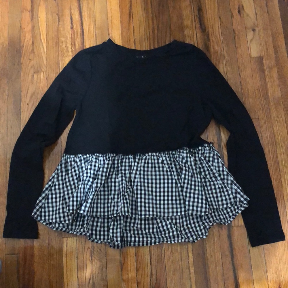 Black and white gingham top